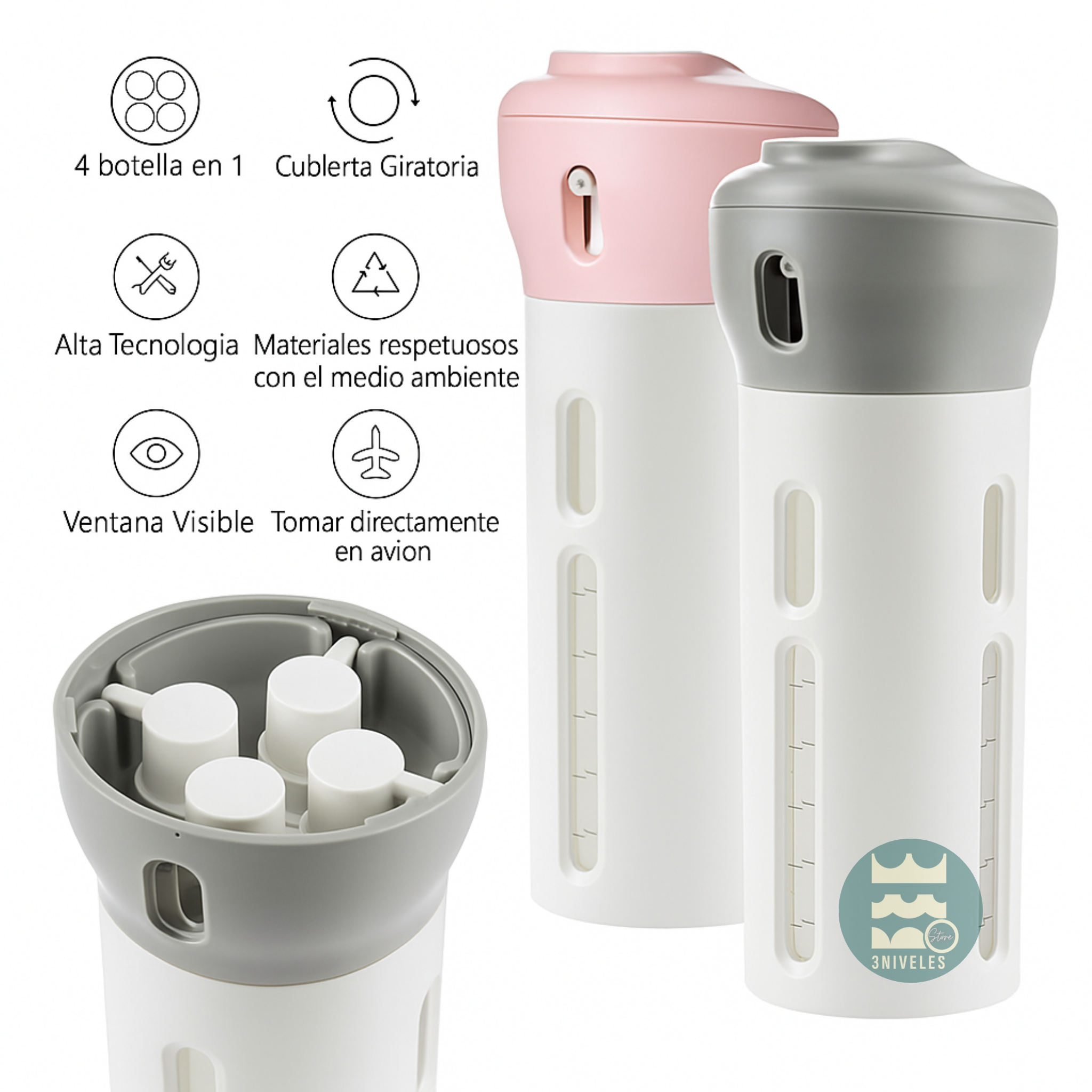 Dispensador De Viaje 4 En 1