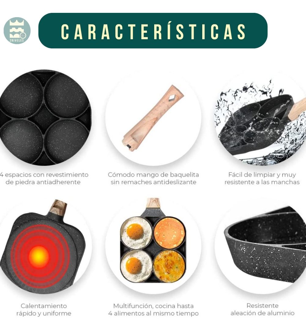 Sarten Multiuso Antiadherente 4 Puestos