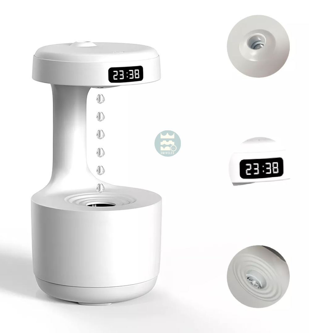Humidificador Antigravedad Con Reloj