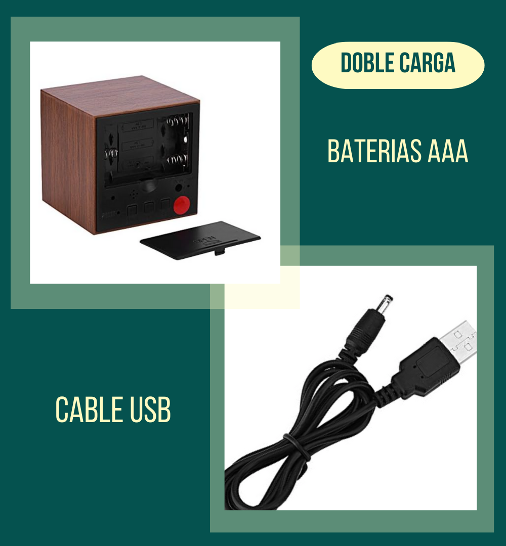 Reloj Cubo De Madera