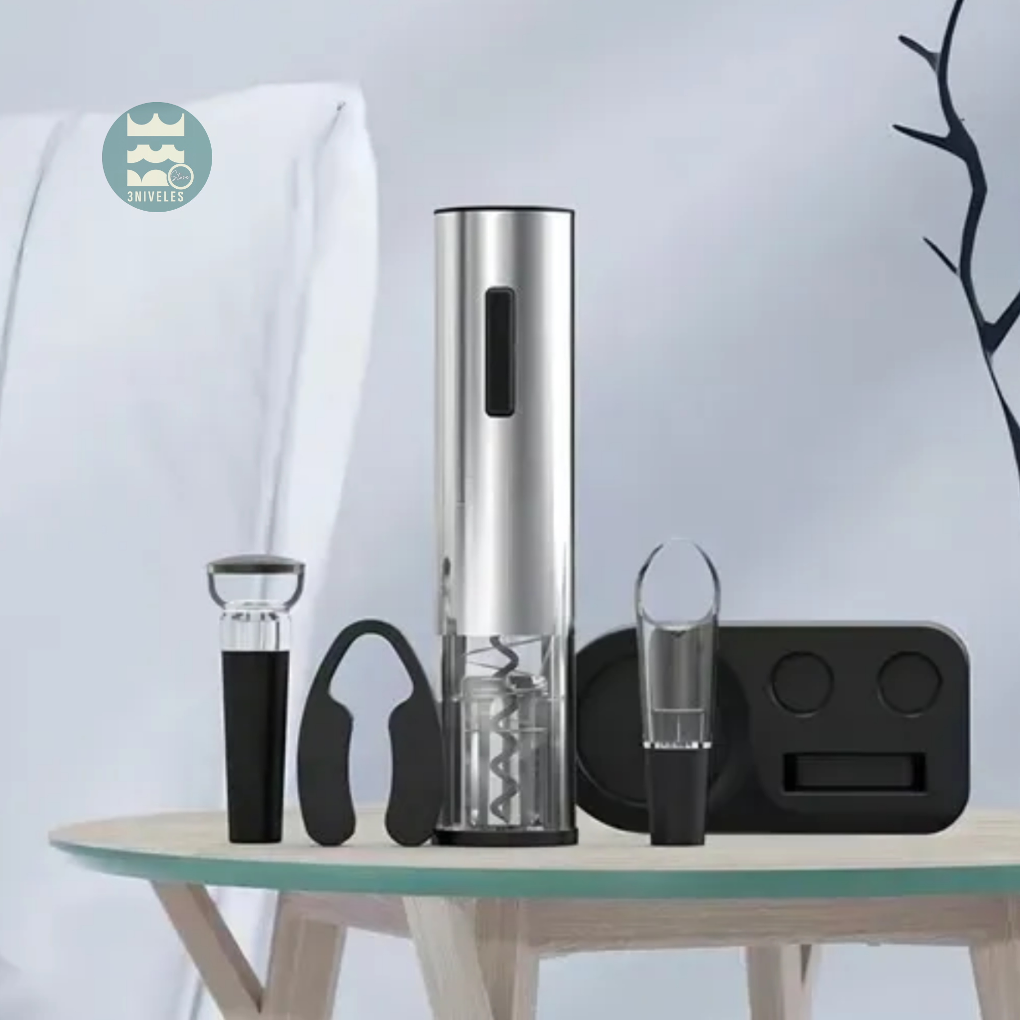 Kit 4 en 1 Descorchador Eléctrico