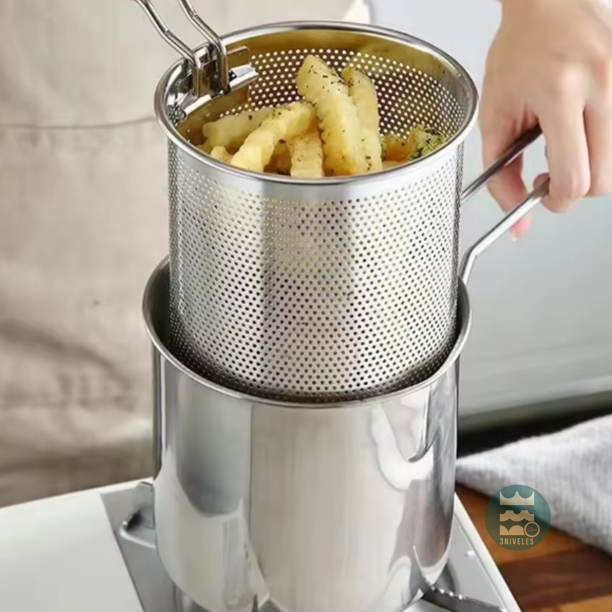 Olla Freidora Con Canasta Escurridora