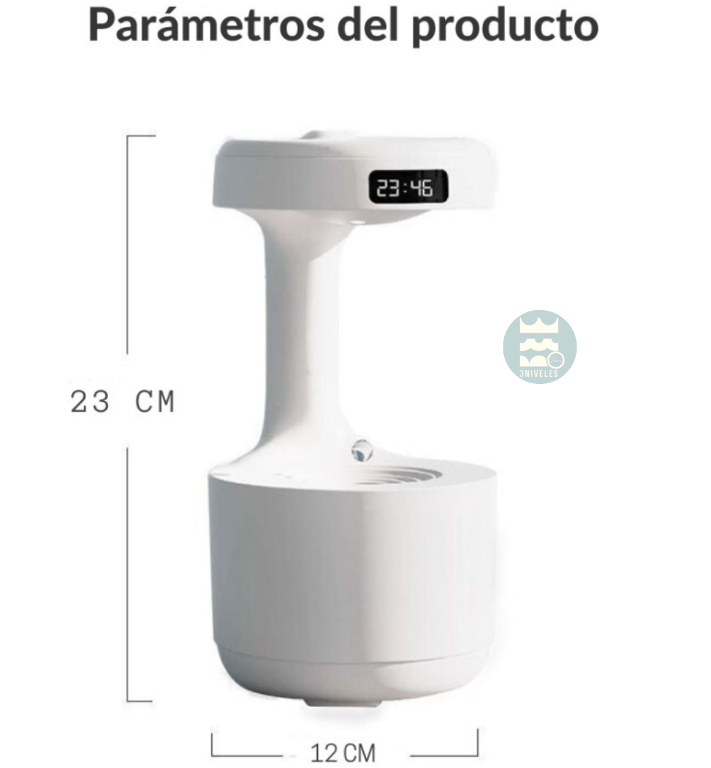 Humidificador Antigravedad Con Reloj