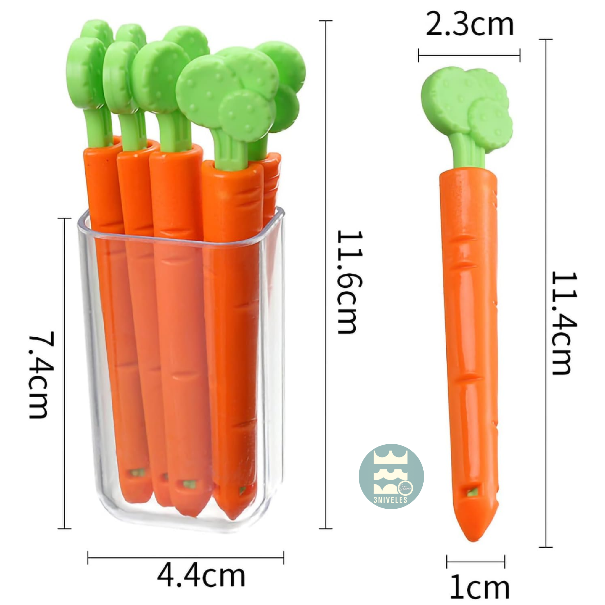 Clip Pinzas Zanahorias x5