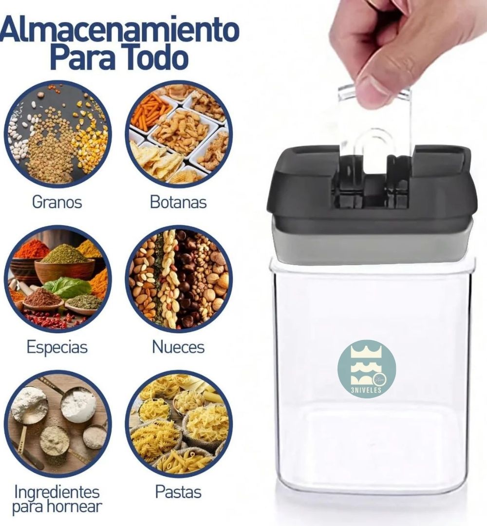 Recipientes Herméticos De Cocina 7 Pzs