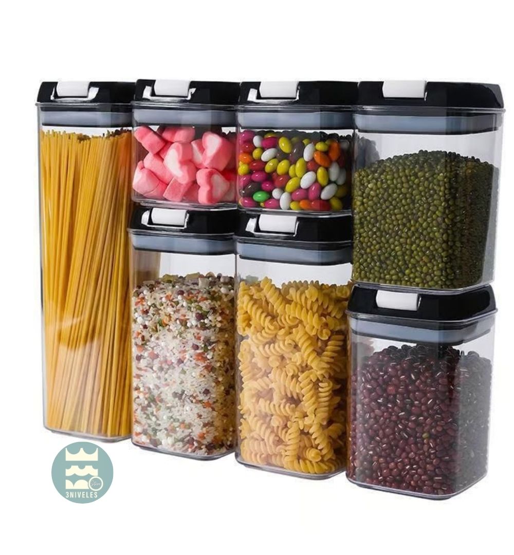 Recipientes Herméticos De Cocina 7 Pzs